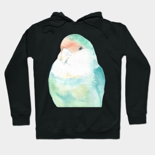 Lovebird watercolor portrait 2 Hoodie